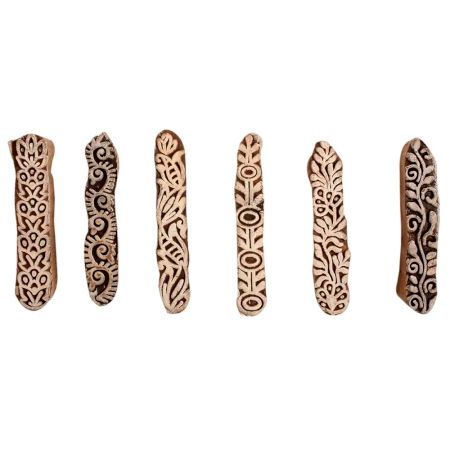 Set of 6 Piece New Mix Wooden Printing Block